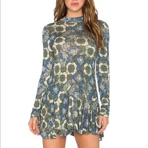 FREE PEOPLE Annabelle Linen mock neck Mini Dress